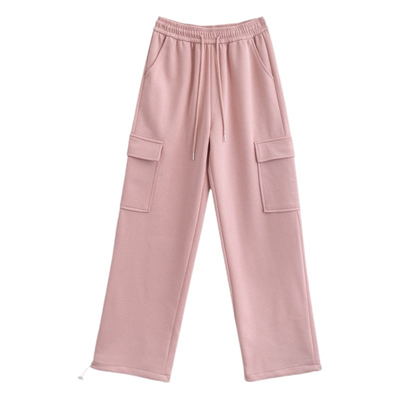 Casual sports pants women's clothing 2024 Spring and Autumn New High waist loose harem straight beam pants American overalls women