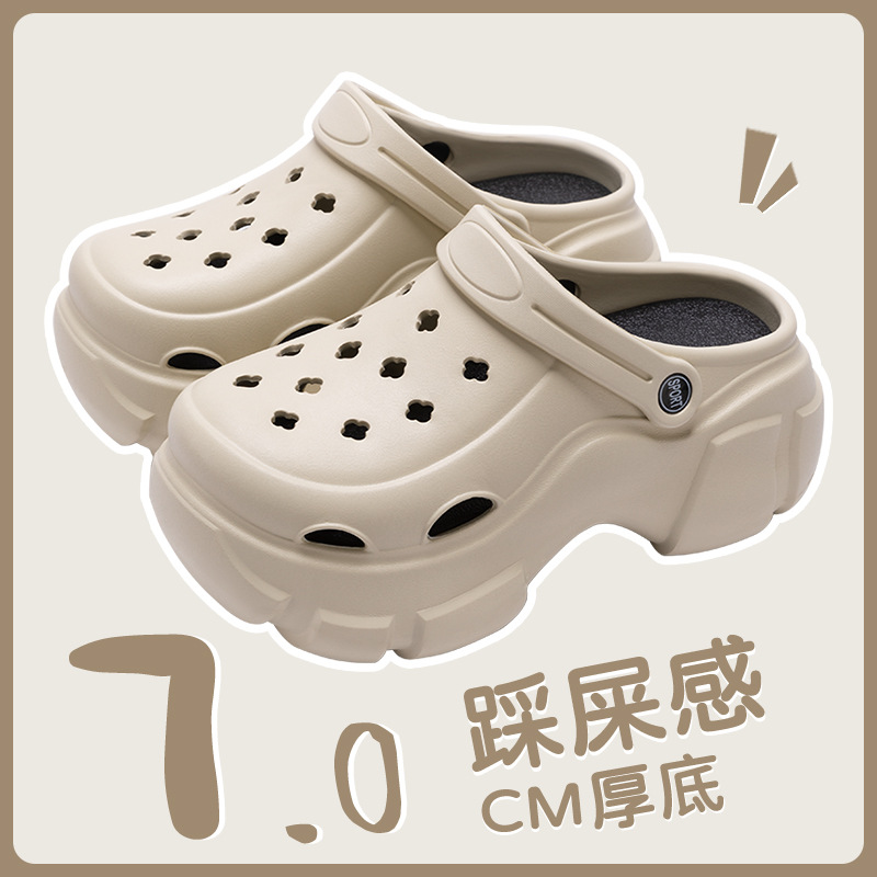 Picture of Thick-Soled Croc Shoes Women's 2025 New Summer Eva Anti-Slip Heightening Heel Beach Sandals Slippers Women's Summer Outerwear