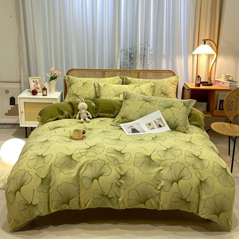 Picture of Cotton brushed duvet cover single piece modern simple single double dormitory thickened quilt cover pure cotton duvet cover single piece