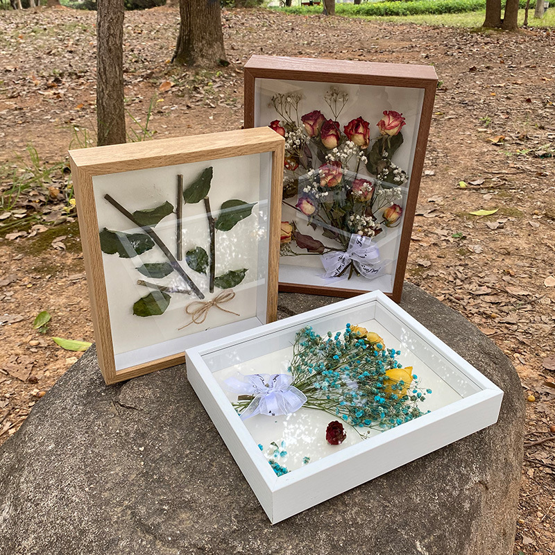 Picture of Stereo Hollow Dried Flower Photo Frame Handmade Clay Picture Frame Table Immortal Flower Butterfly Specimen Frame DIY Frame Wholesale