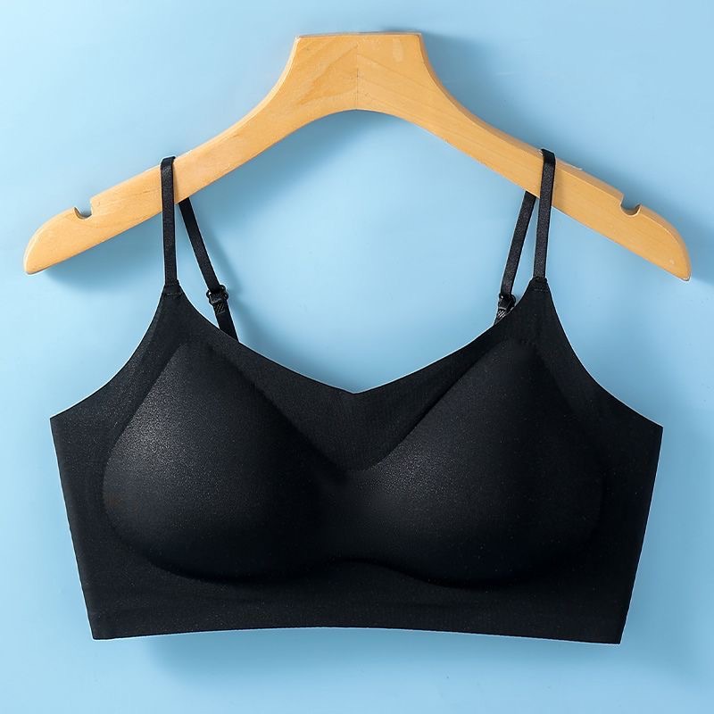 Picture of Naked feeling ice silk without steel ring fixed cup one-piece with breast pad large breast small close accessory breast gathered upper support bra bra
