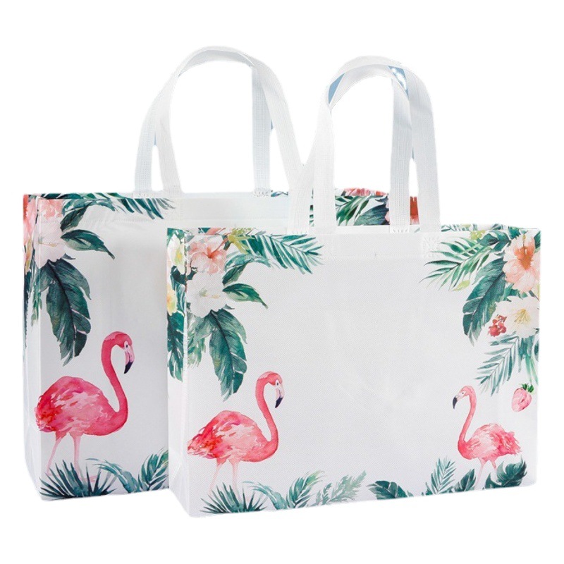 Ready-Made Laminated Non-Woven Fabric Bags, Horizontal Version, Clothing Shopping Tote Bags, Color-Printed Gift Bags, Custom-Made Three-Dimensional Bags, Environmentally Friendly Material