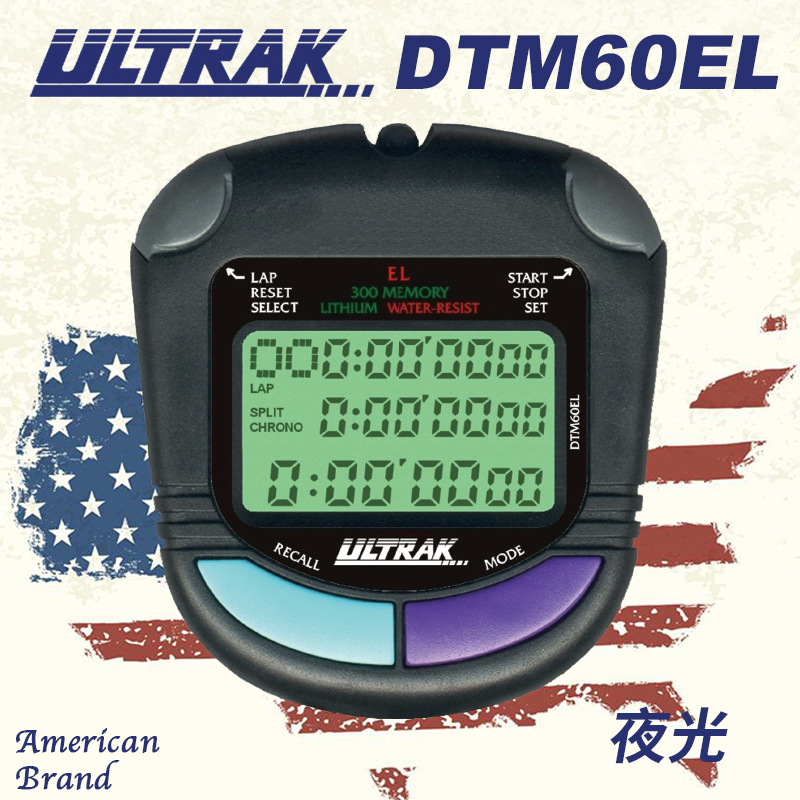 Electronic stopwatch DTM60EL dingerzhi ULTRAK OSEC 60-way 3-row display timer track and field luminous