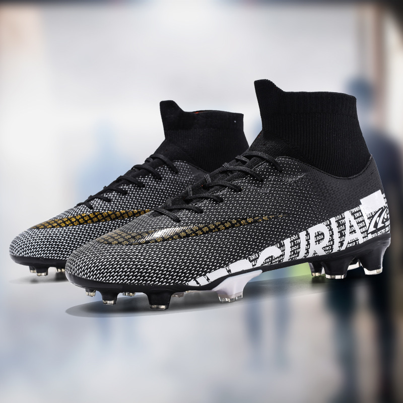 Cross-border foreign trade high-top football shoes men's high-top AG spikes youth training TF broken nails students sneaker generation