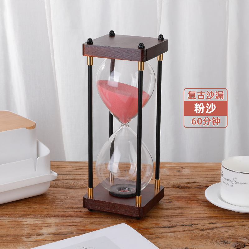 Picture of Retro Hourglass Ornaments 30/60 Minutes Hourglass Timer Chinese Valentine's Day Birthday Gift Creative Desktop Accessories
