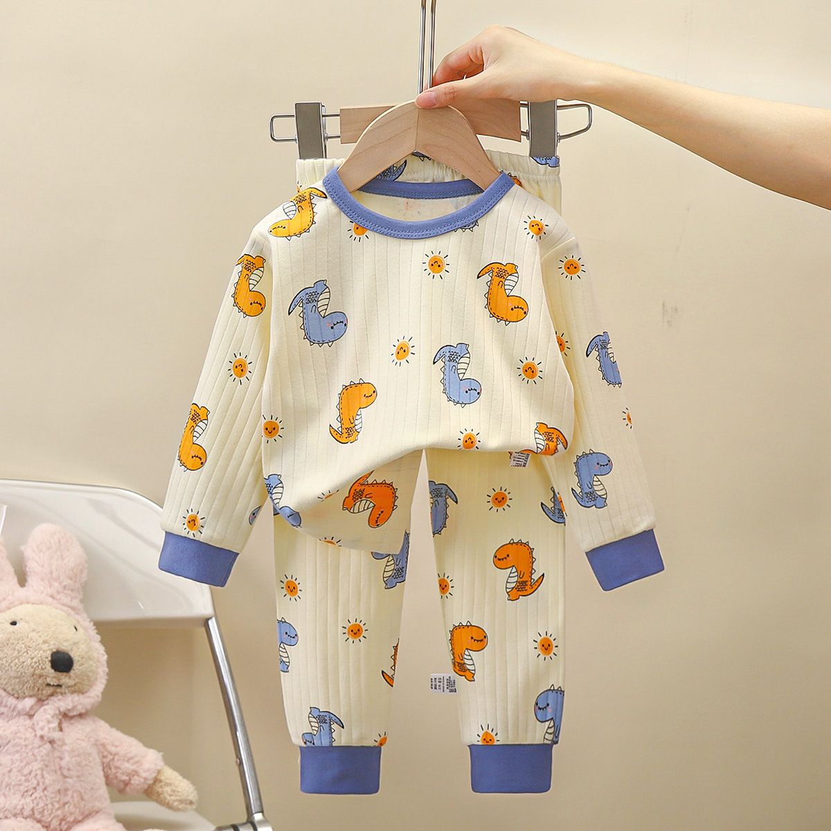 Picture of Children's Pure Cotton Underwear Set, New Autumn Style, Boys' Autumn Clothes and Pants, Baby Pajamas, Girls' Loungewear, Children's Clothing