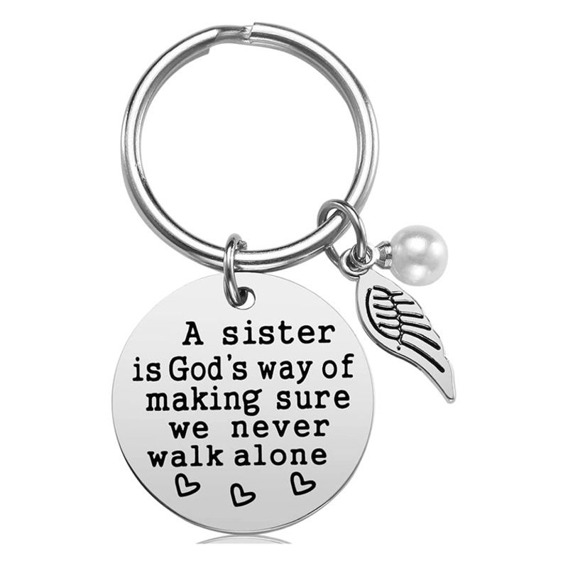 Europe and the United States hot sale A sister is god's way to send friends good sisters Christmas birthday key chain