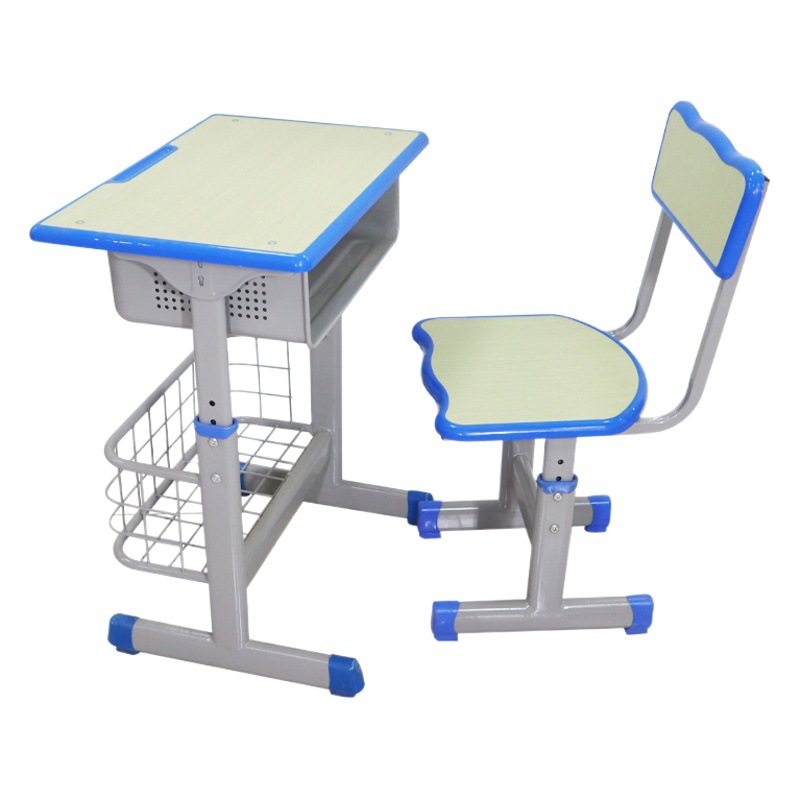 Wholesale primary and secondary school desks and chairs cram school training institutions single desk thickened adjustable school desk