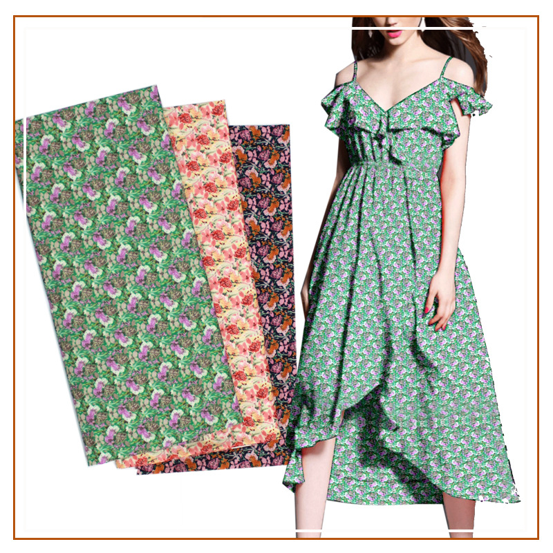 Pure Cotton 60-Count Poplin Printed Fabric Shirt Anti-Mosquito Pants Children's Clothing Women's Clothing Home Small Floral Cotton Printed Fabric