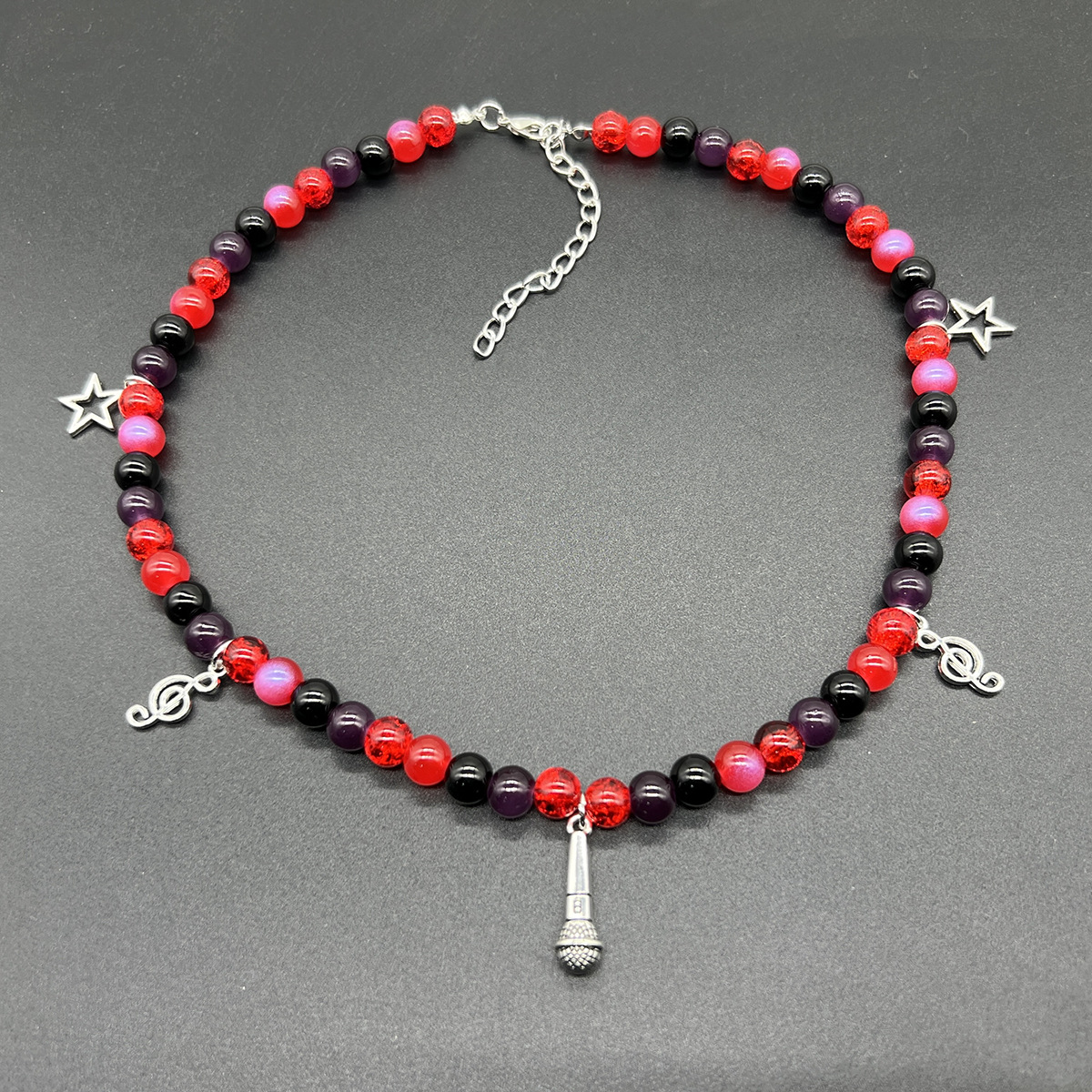 Picture of European and American cross-border ETSY hot selling beaded love magnetic men and women couple bracelet necklace earrings suit girlfriends accessories