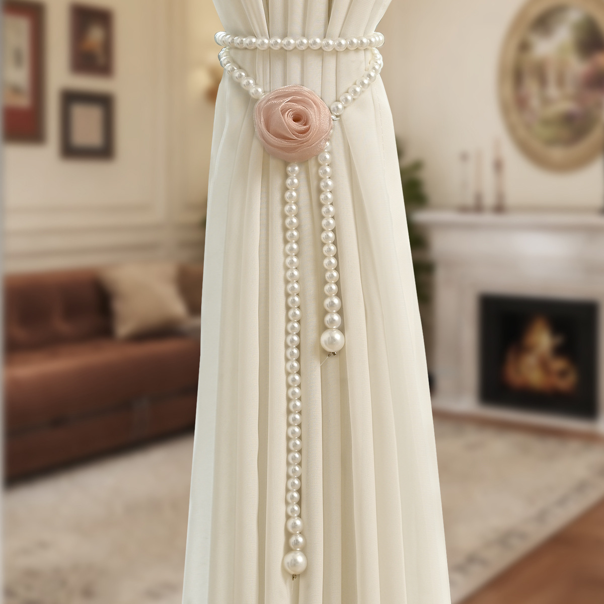 Amazon cross-border new Zhenhai rose strap curtain accessories decoration factory in stock wholesale SHEIN generation