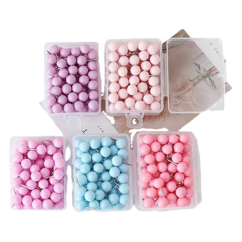 Macaron color thumbtacks student supplies stationery photo wall wood binding color press nails I-shaped nails fixed decoration