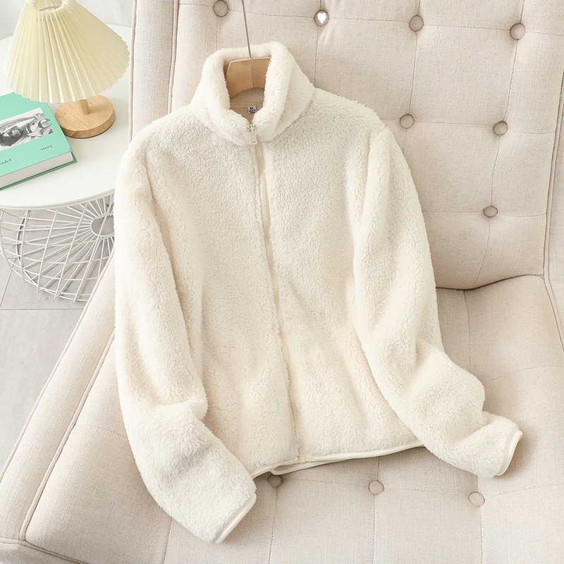 Double-Sided Plush Velvet Jacket for Men and Women, Autumn and Winter Fleece Jacket with Lining, Coral Velvet Sweatshirt, Warm and Velvet Thickeneding