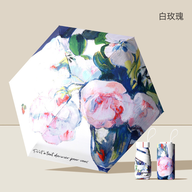 Picture of Sun Umbrella Women 50% off Umbrella Mini Umbrella Pocket Umbrella Sun Protection Uv Protection Parasol Vinyl Sun Umbrella Folding Umbrella