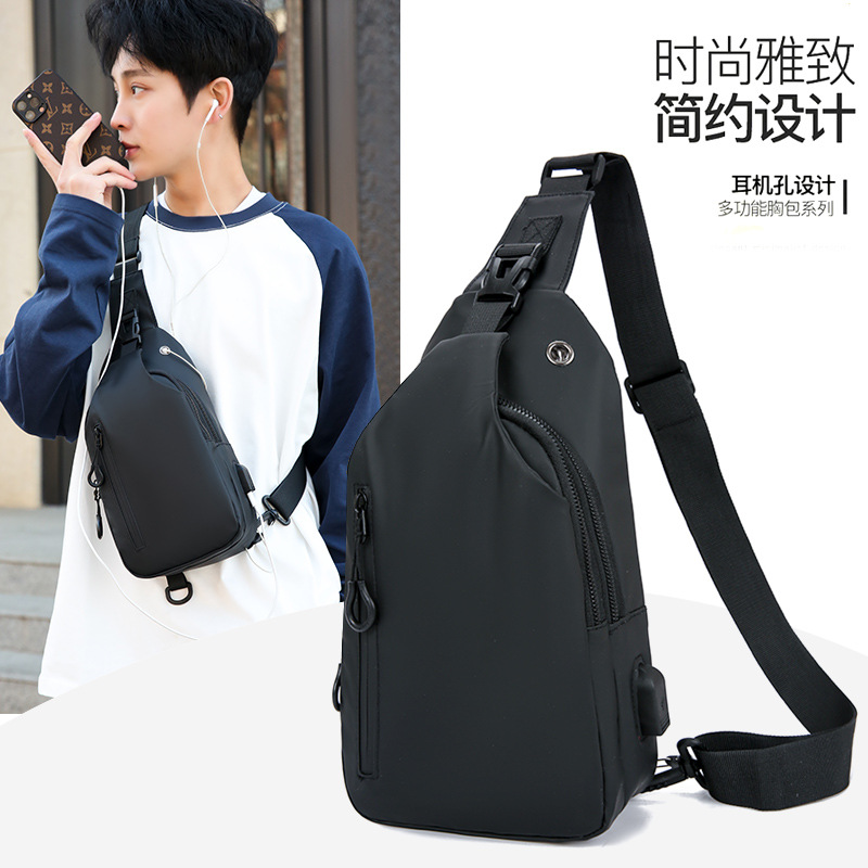 Cross-border new men's chest bag fashion simple business shoulder bag outdoor travel portable leisure messenger bag wholesale