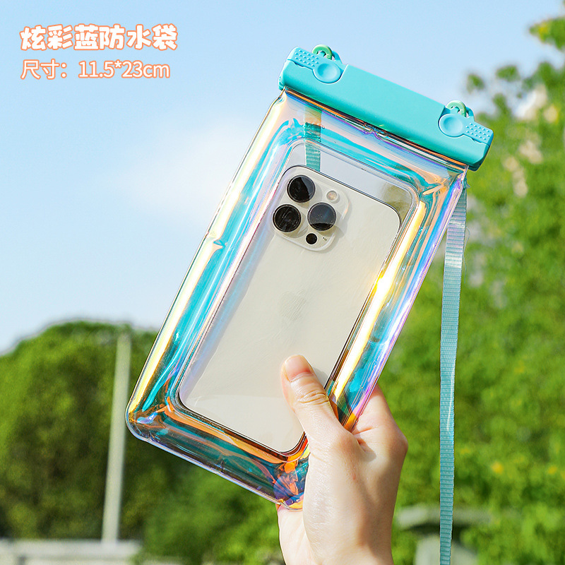 Picture of Laser Airbag Waterproof Bag Touch Screen Underwater Photography Swimming Hot Spring Water Park Drifting Mobile Phone Universal Bag