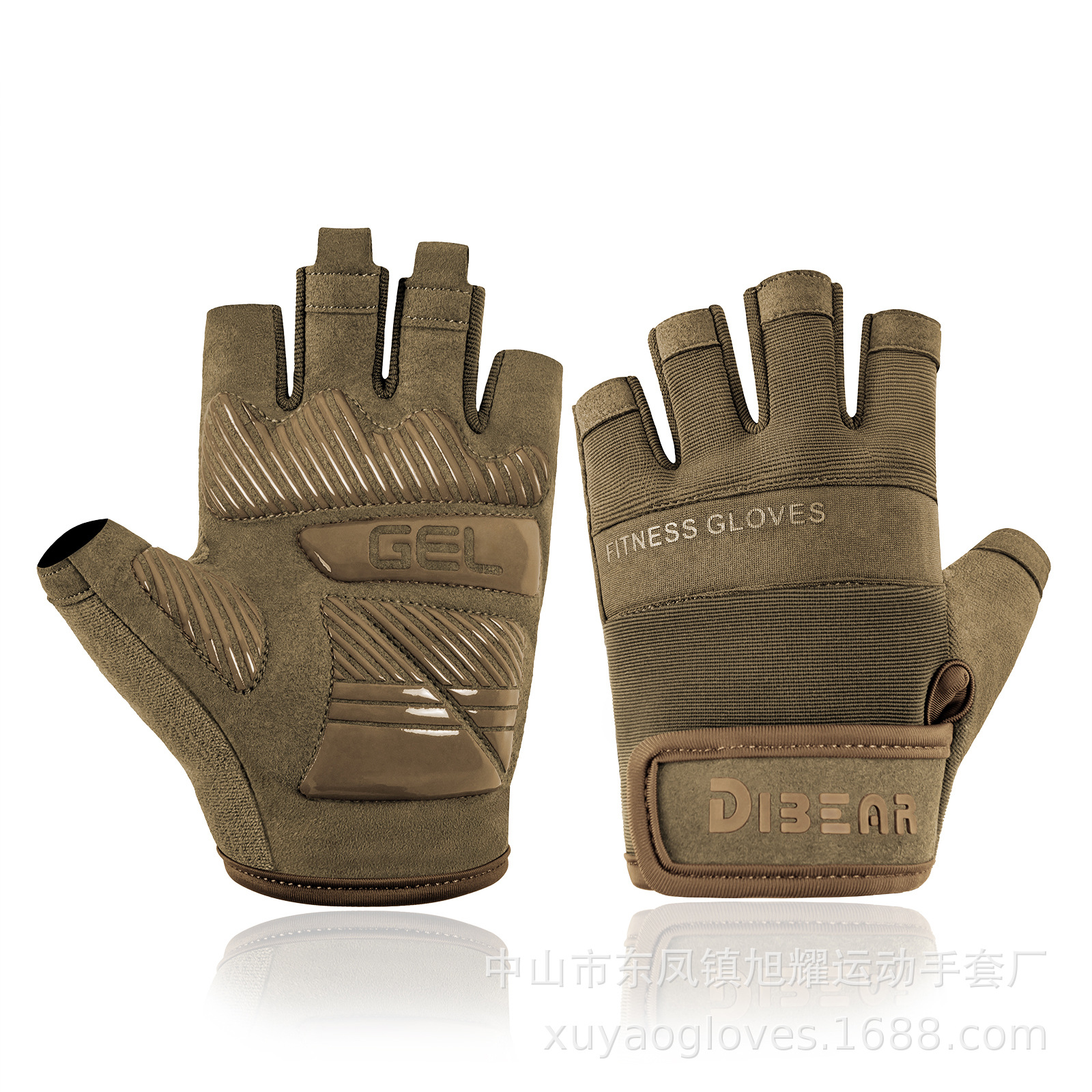 Manufacturer Wholesale Dibear Sports Outdoor Fitness Gloves Silicone Protective Non-Slip Dumbbell Half-Finger Training Wrist Guard