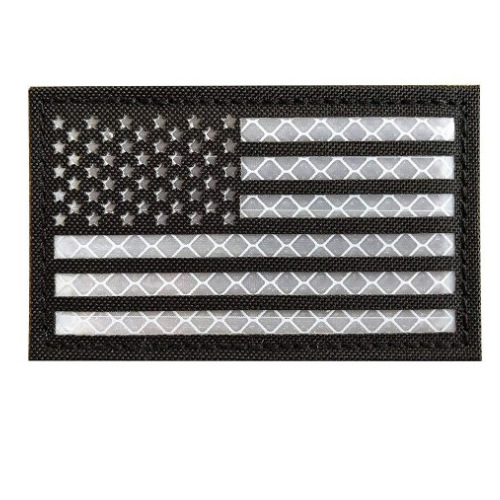 Picture of Haike Outdoor Spot Laser Cut American Ir Reflective Tactical Morale Badge Reflective Velcro Strip Flag