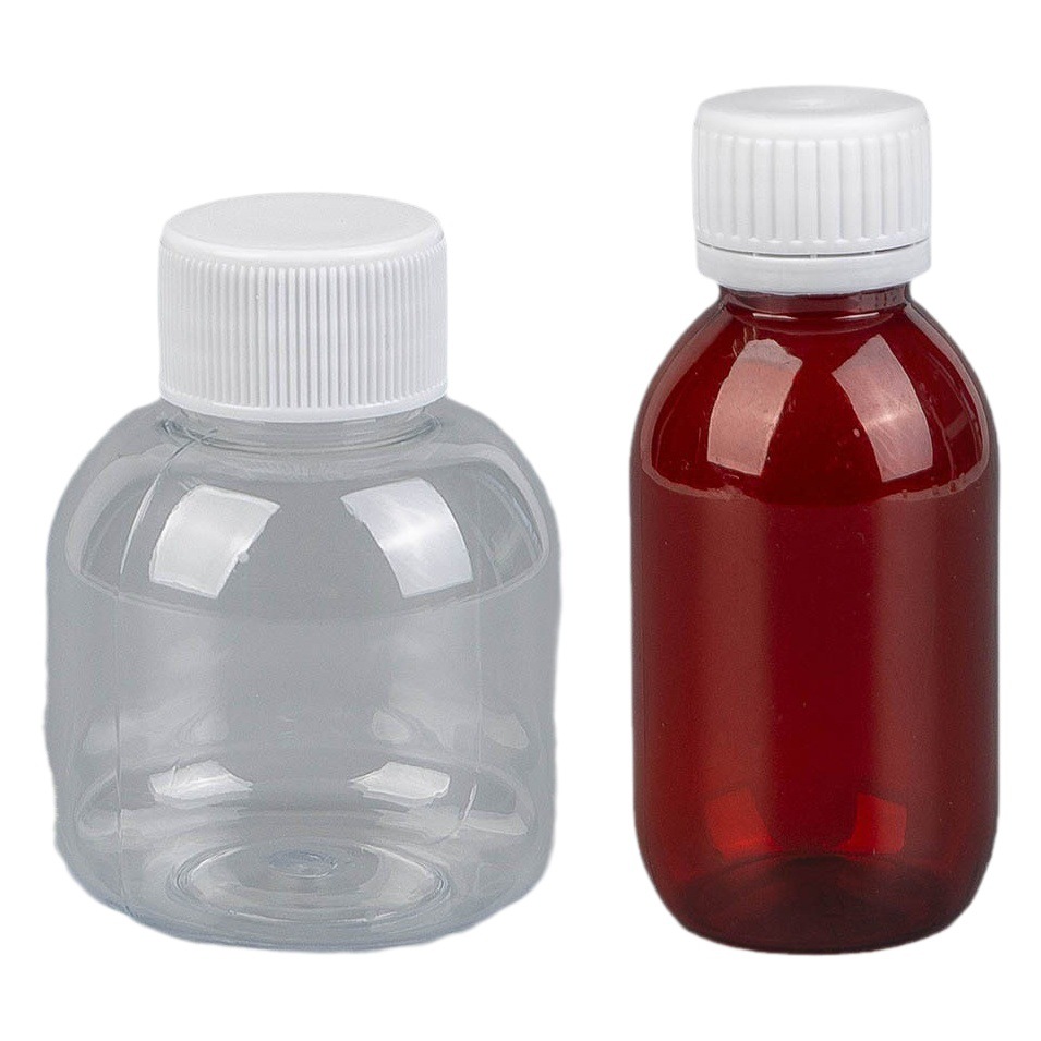 Picture of Manufacturer 100ML medicinal liquid Brown/transparent PET light-proof plastic bottle beverage bottle sub-bottle anti-theft cover