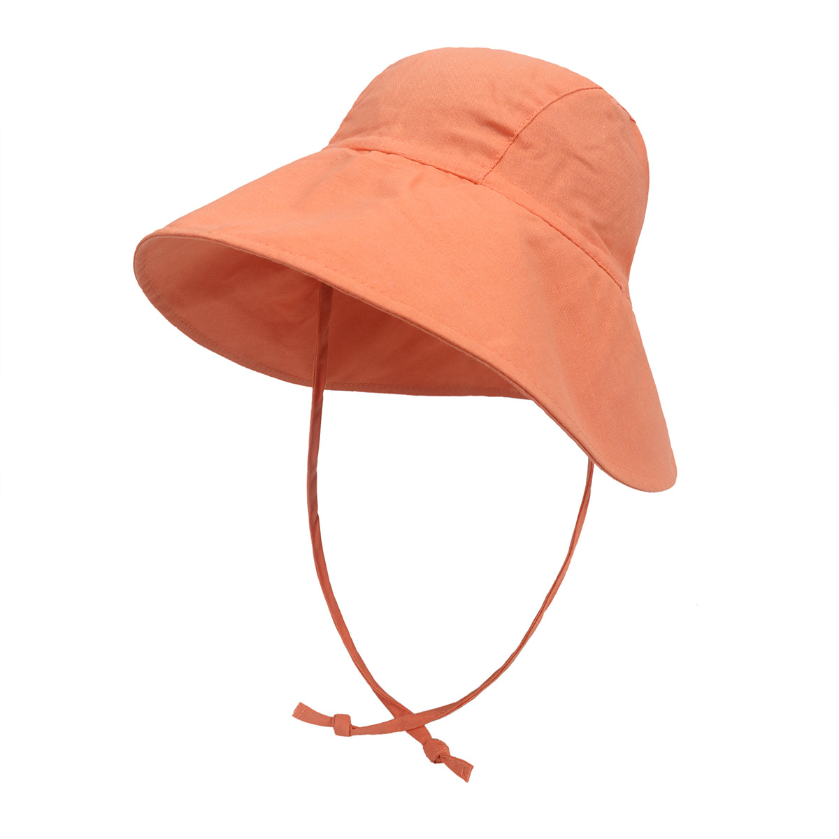 Picture of European and American Summer New Small Kidsren's Sun Hat Infant and Toddler Outdoor Large Brim Basin Hat Cotton and Linen Breathable Sun Protection Hat