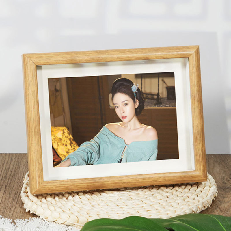 Picture of Wooden hollow glass photo frame table 6 inch 8 inch 10 creative photo diy frame solid wood picture frame wholesale