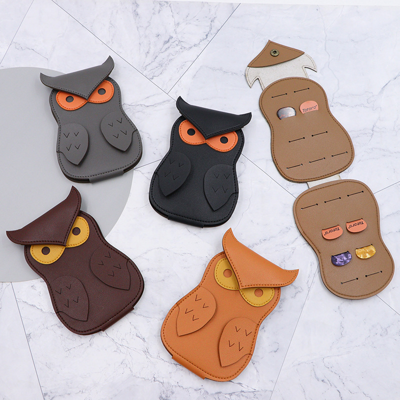 In stock creative owl shape guitar pick clip large capacity guitar pick bag Ukulele guitar pick