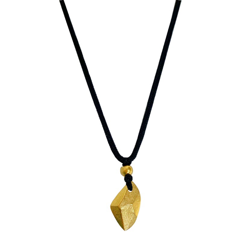 Shake Voice Fast Hand Live Wishing Stone Vietnam Shajin Clavicle Chain Long-standing Couple Black Rope Necklace for Men and Women
