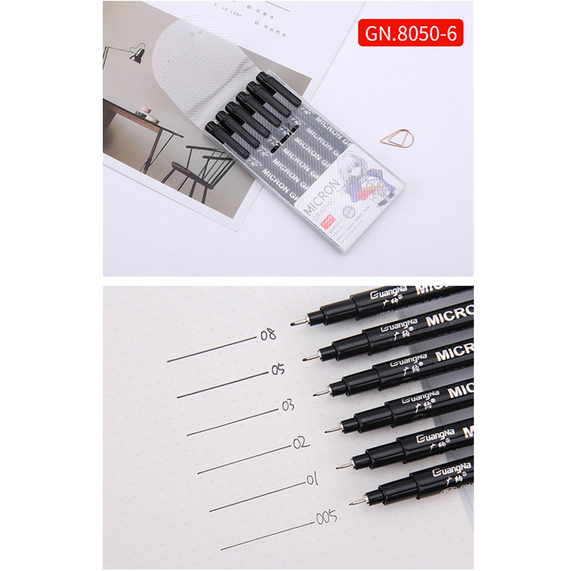 Picture of Guangna 8050 Refillable Needle Pen Set Waterproof Architectural Design Sketch Comic Brush Drawing Sketch Hook Pen
