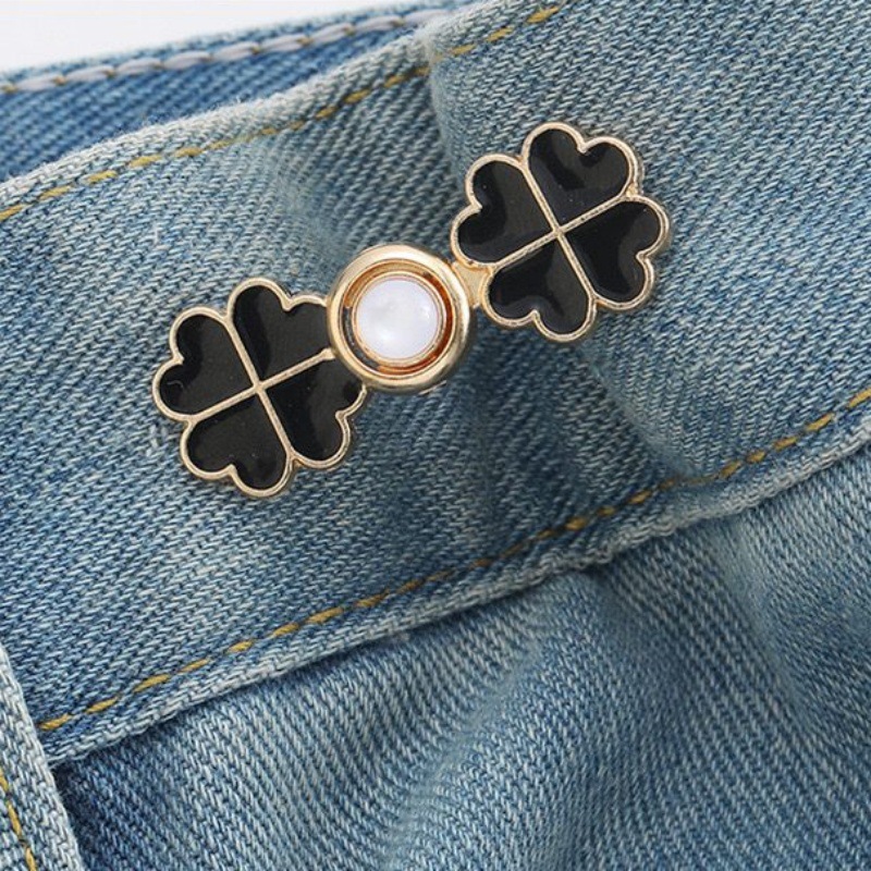 Picture of Chinese Knot Waist Buckle Pair Buckle Flat Bottom Removable Nail-free Seam-free Button Girl's Trouser Skirt Waist Size Change Artifact