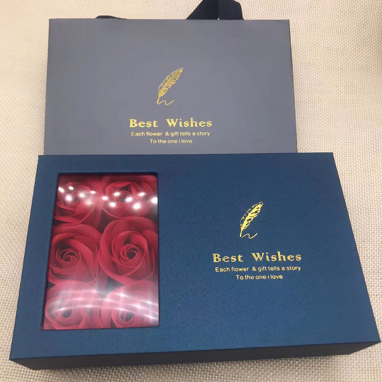 Eternal Flower Jewelry Box Valentine's Day Soap Flower Packaging Gift Box Lipstick Gift Box Flower Simple Fashion Accompanying Gift Box