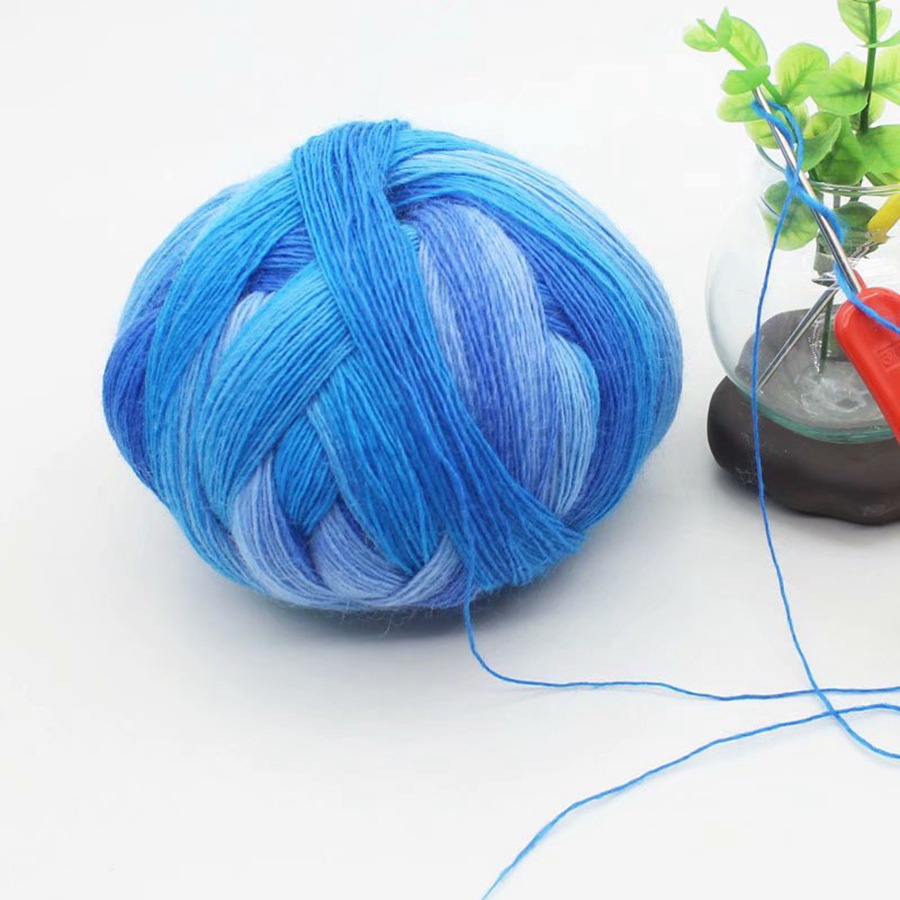 100g Rainbow Magic Ball 800 m long section dyed mercerized Australian wool gradient rainbow thread hook shawl hand-knitted fine wool thread