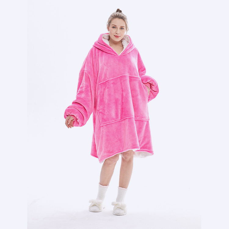 Picture of TV Explosions hugglehoodie Pullover Fleece Clothing Hooded Outdoor Cold-proof Warm Lazy TV Blanket Nightgown Women