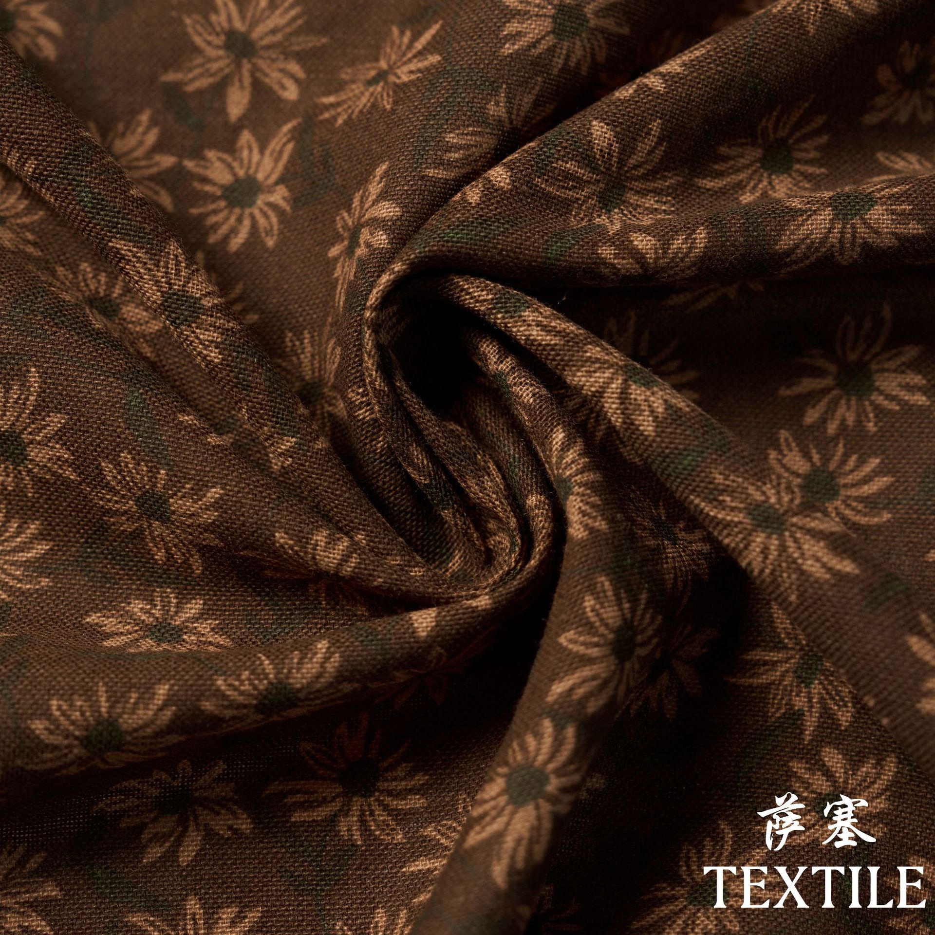 Picture of Cotton and Linen Digital Printing Fabric Floral Fabric Pastoral Style Fabric Floral Skirt dress Cloth