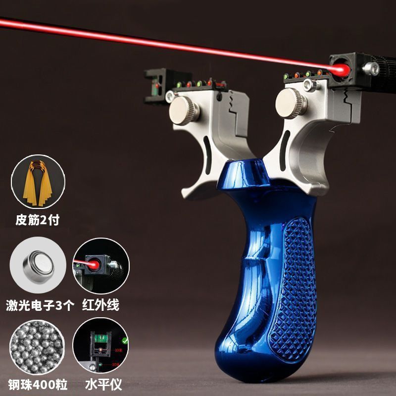 Picture of New Precision Laser 98k Slingshot Daquan Infrared Powerful Thickened Flat Rubber Tendons Quick Pressure Tie-Free Slingshot Toy