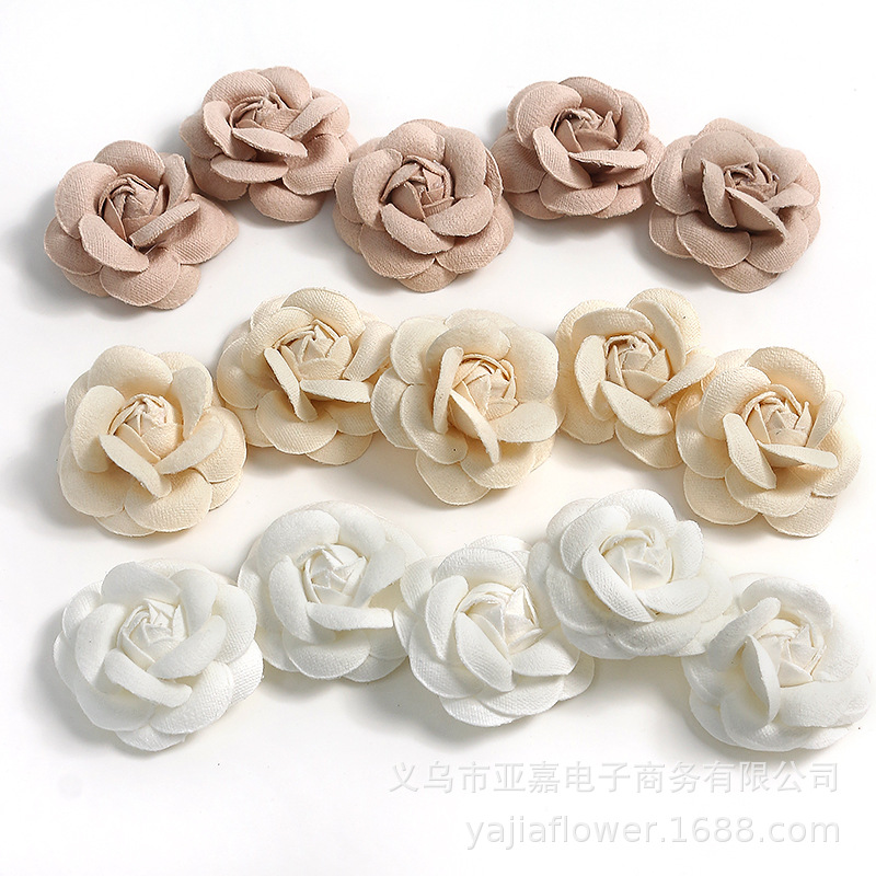 In-Stock Fabric Materials Rose Camellia Flowers DIY Materials Handmade Flowers Clothing Accessories Jewelry Hair Accessories Parts