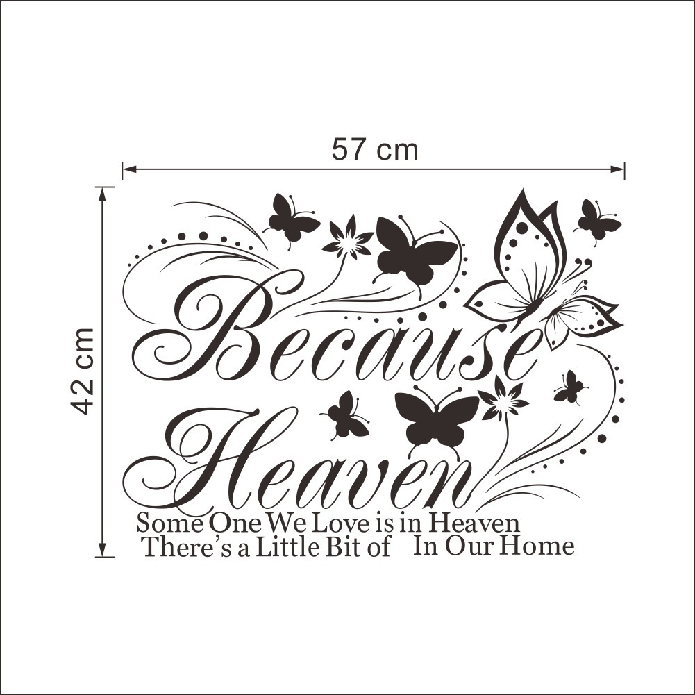 Picture of zy8311 Foreign Trade English becawse Butterfly Carved Bedroom Living Room Background Wall Stickers Amazon Hot Selling