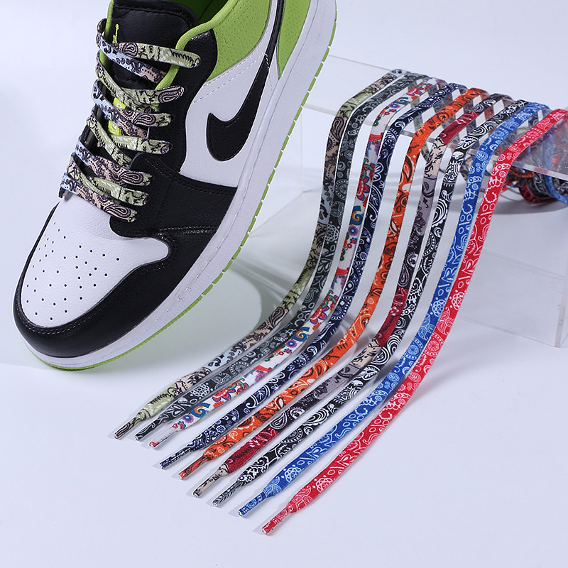 Cashew flower shoelace flat basketball sneaker aj color polyester cotton personality with manufacturers wholesale can be set