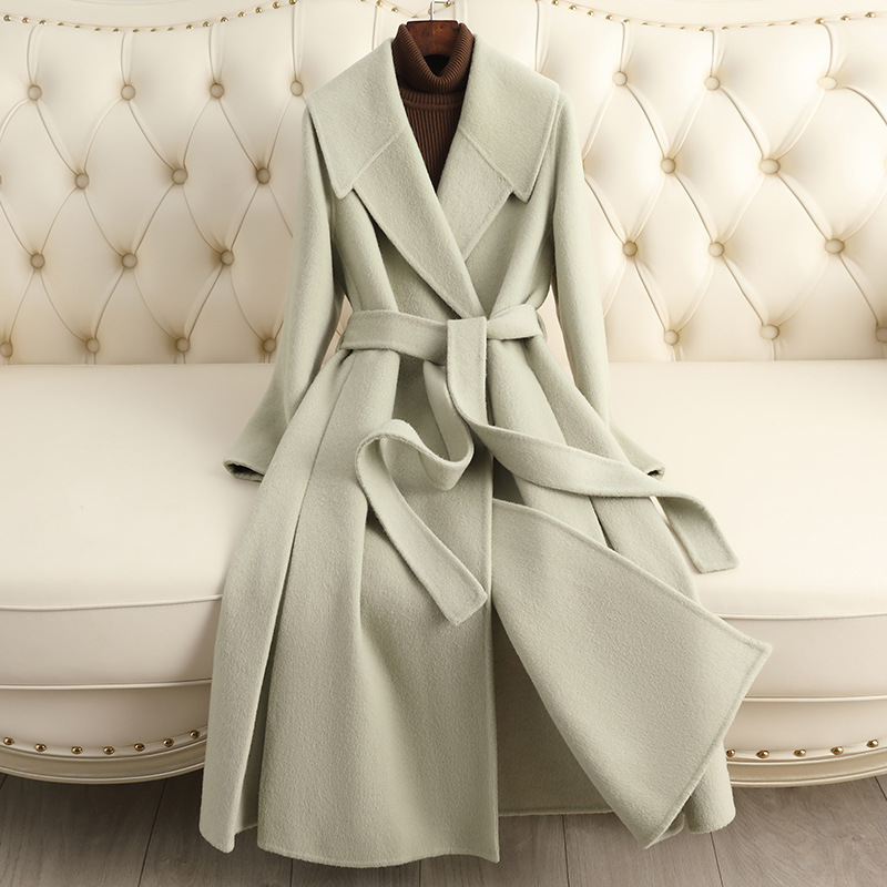 Picture of Double-Sided Cashmere Outwear Women's Mid-Length Over-The-Knee 2025 Autumn and Winter New Candy-Colored Woolen Outwear Thickeneded and High-End