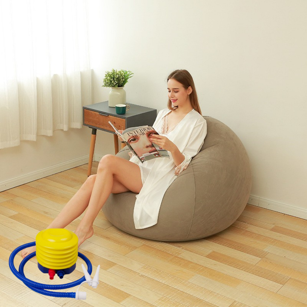 Picture of Factory supply flocking inflatable small apartment home single sofa lazy football sofa leisure entertainment stool