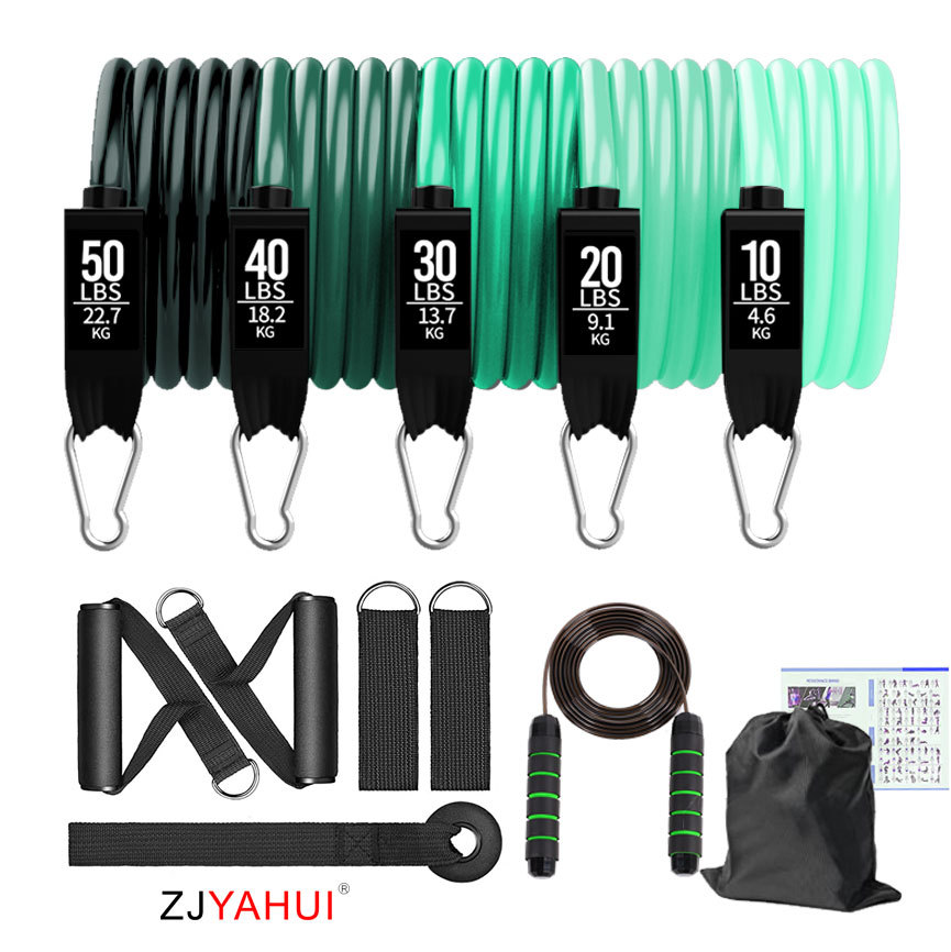 Factory wholesale 200/150 pound tension device TPE latex home training elastic belt resistance rope fitness tension rope