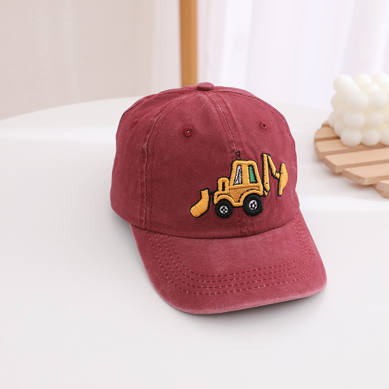 Picture of Children's hat wholesale Spring and Autumn New washed boys and girls cap Korean retro excavator cartoon baseball cap