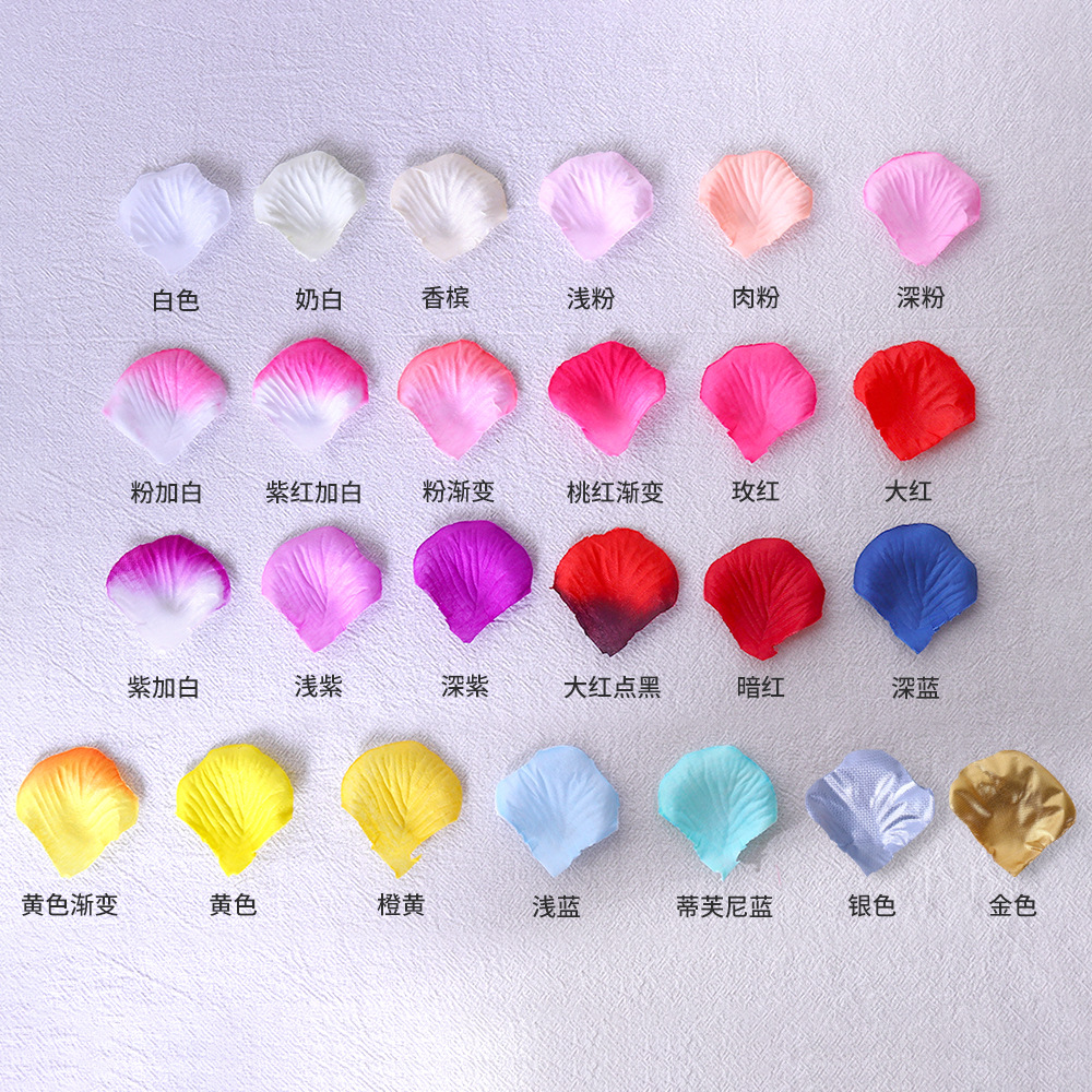 Picture of Non-woven fabric stacked 1000 pieces of rose petals wedding bar celebration hand decorative props artificial flower generation