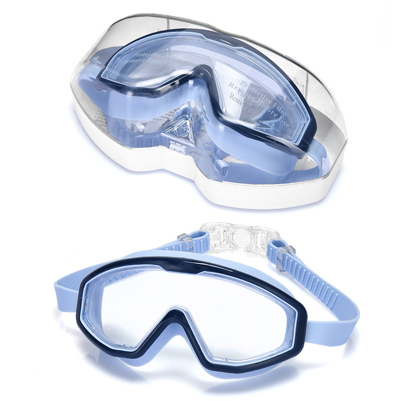 Picture of Cross-Border New Children's Swimming Goggles for Girls, Flat Anti-Fog Large-Frame Swimming Goggles for Boys, Special Equipment for Diving Sports