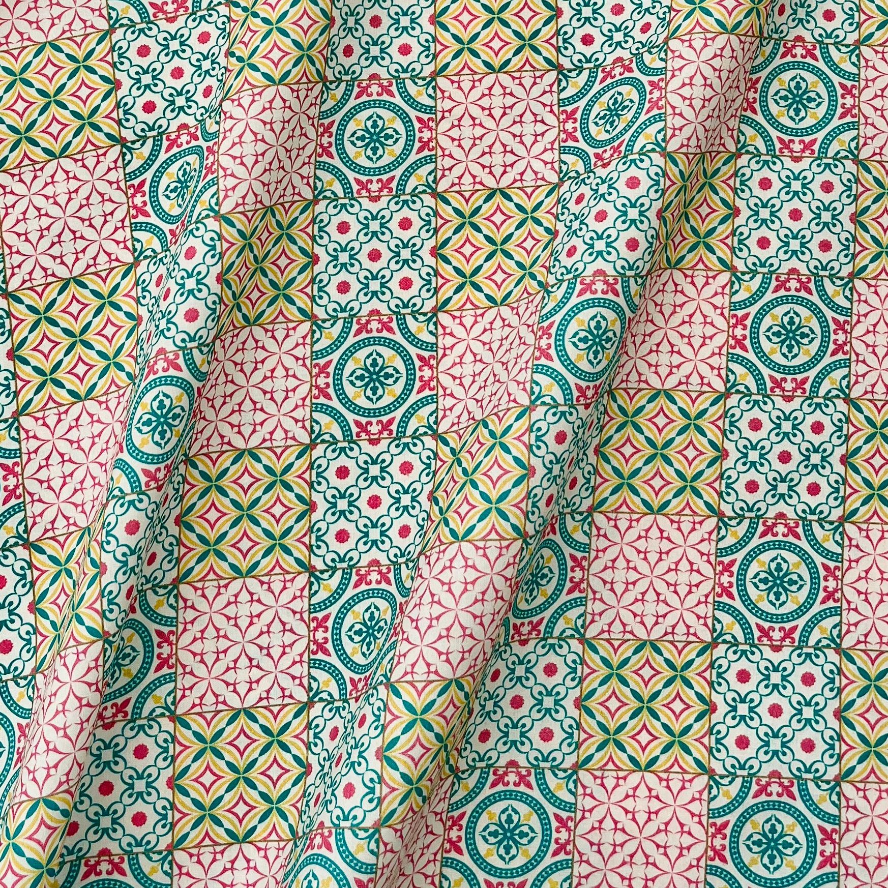 Picture of Cotton 60-Count Poplin Digital Printing Ethnic Style Patchwork Bags Cheongsam Dress Home Wear Fabric