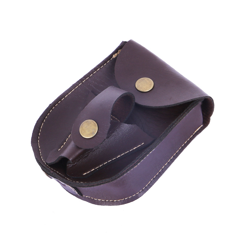 Picture of Outdoor slingshot bag steel ball integrated black brown leather bag durable non-deformation boutique leather case sports waist bag toy