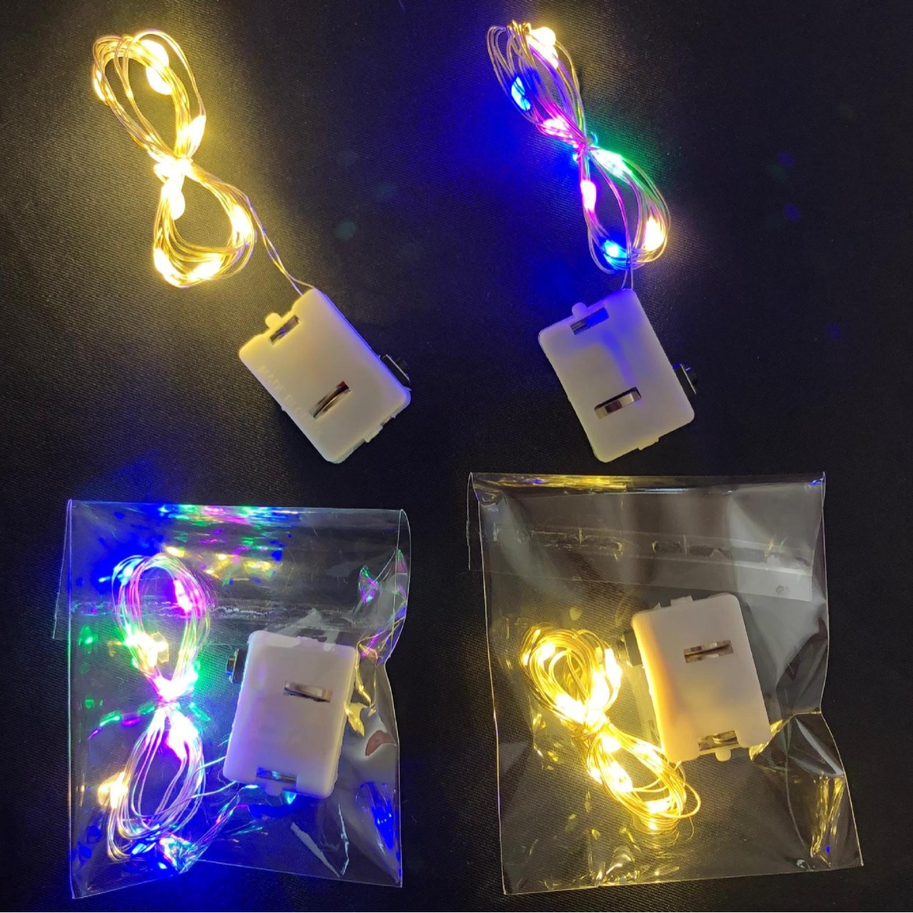 Picture of Tanabata Christmas cake Bouquet decoration LED string Ag13 small white box three flash wave ball lights