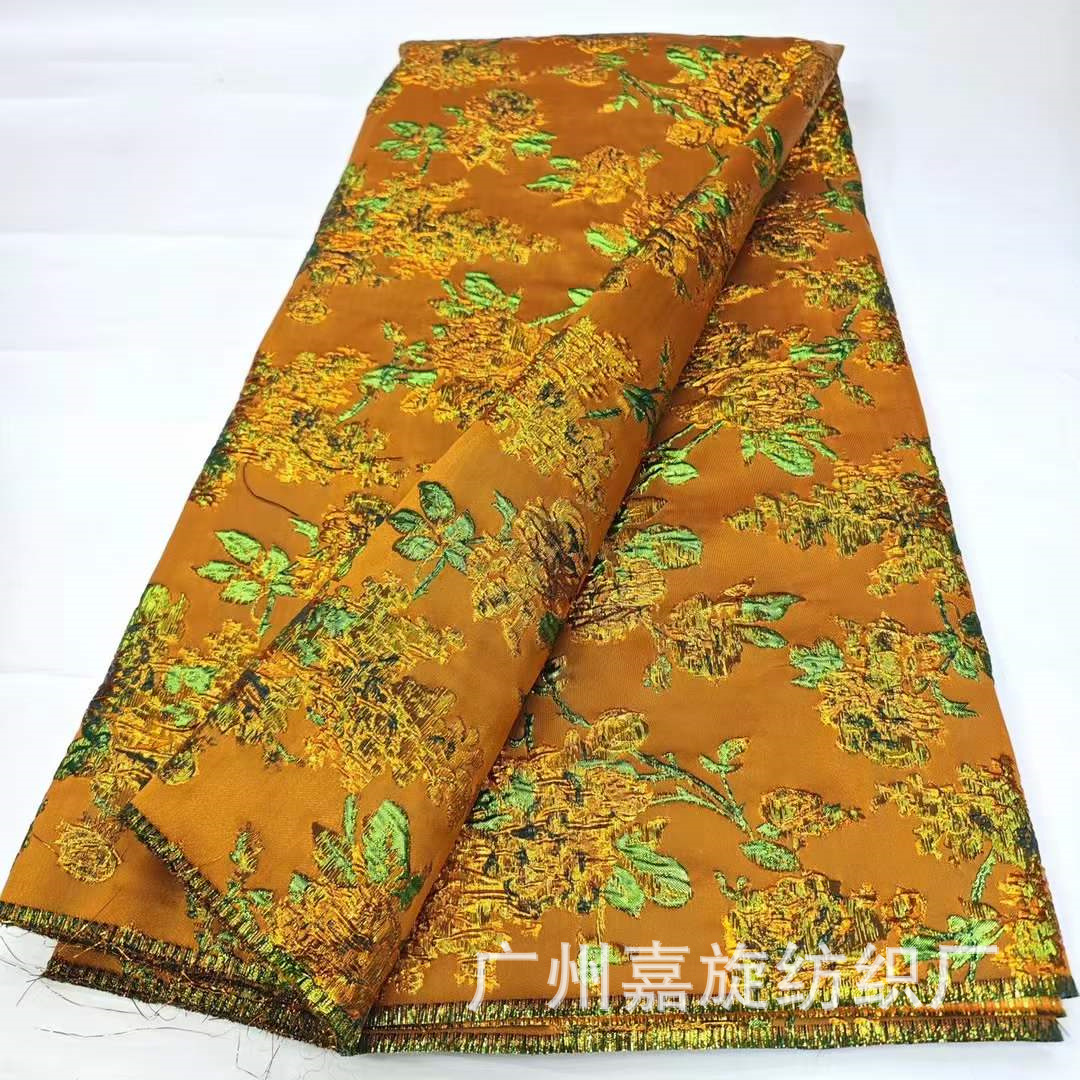 European and American elegant three-dimensional relief gold yarn-dyed jacquard fabric suit jacket fashion bubble flower cloth JX4303