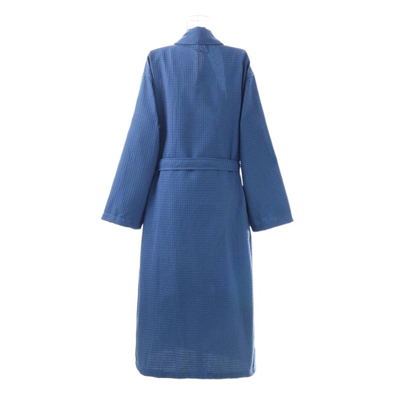Pure Cotton Nightgown for Men and Women Summer All Cotton Waffle Bathrobe Couple Spring and Autumn Thin Hotel Bathrobe Logo