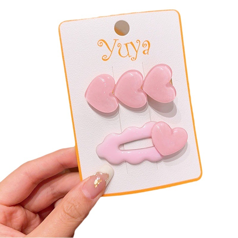 Children's Sweet Love Hair Clip Cute Candy Color Girl's Hair Clip Side New Broken Hair Bangs Clip Side Clip Headdress