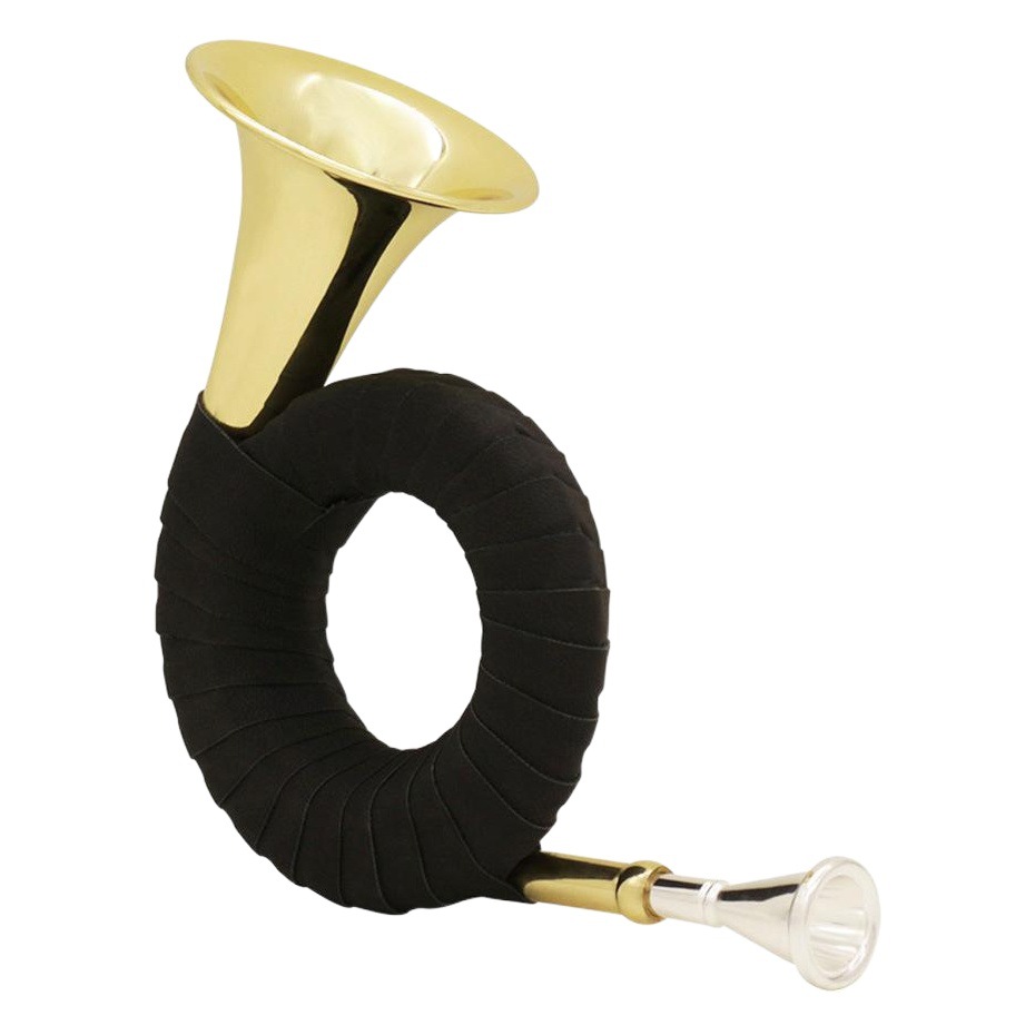 Wholesale brass wind instruments drop Bb big hunting horn French gold big hunting horn mini horn with bracket